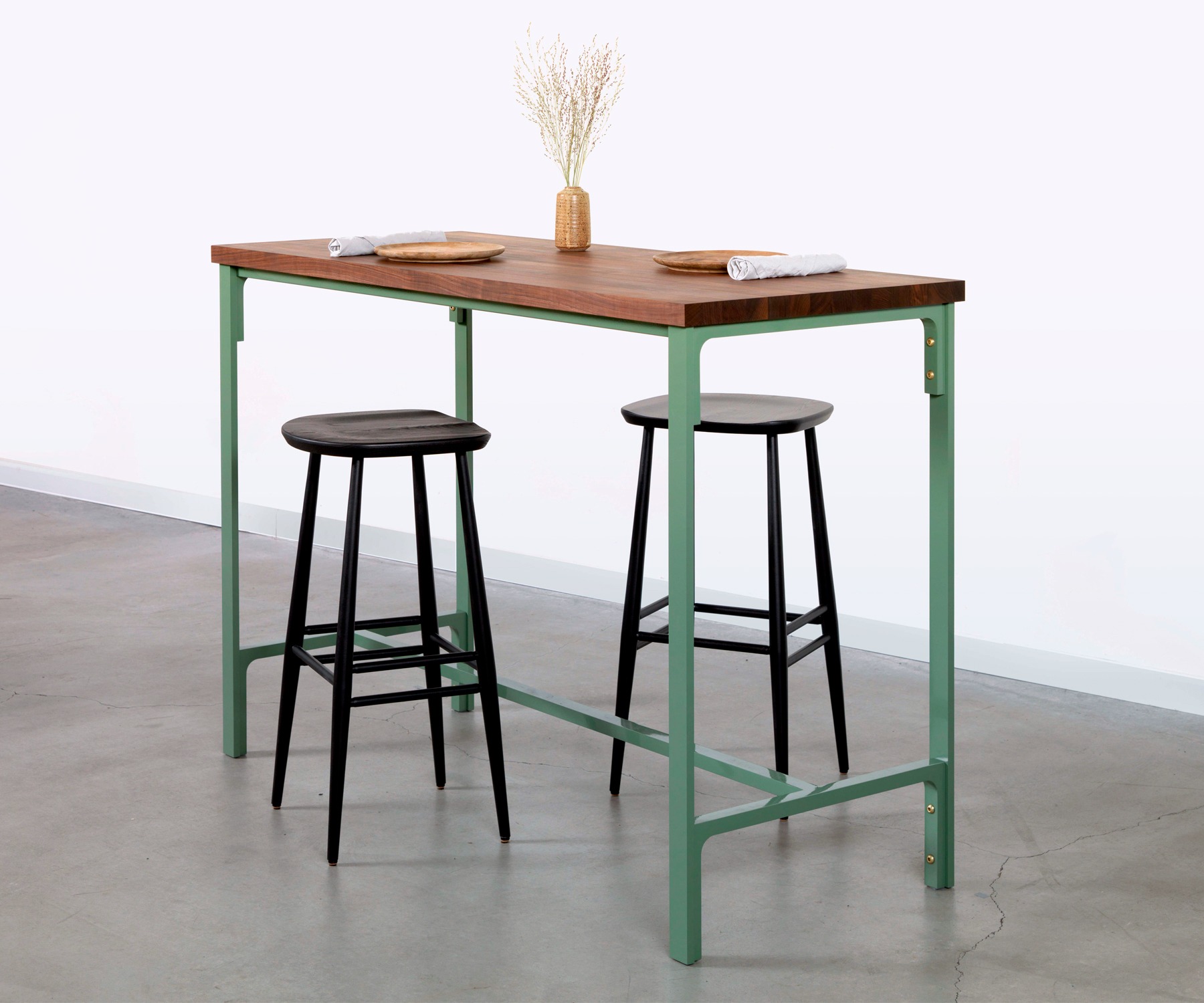 Bar Table with Stools -Green